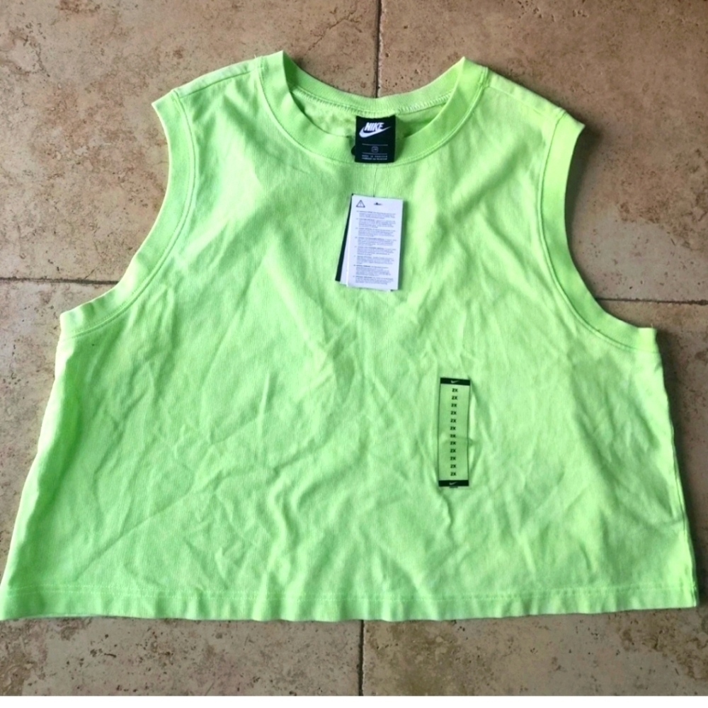 Nike Neon Green Sleeveless Crop Top